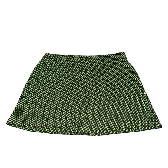 ZARA women's black/green jacquard knit design mini skirt, size M-L. - Picture 2 of 5